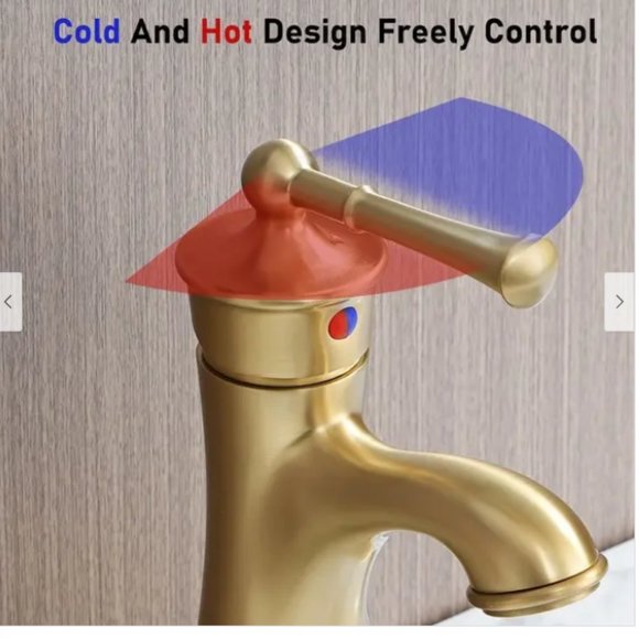 Bathroom sink faucet- single handle, brushed gold-new in box-Clihome - Picture 3 of 15